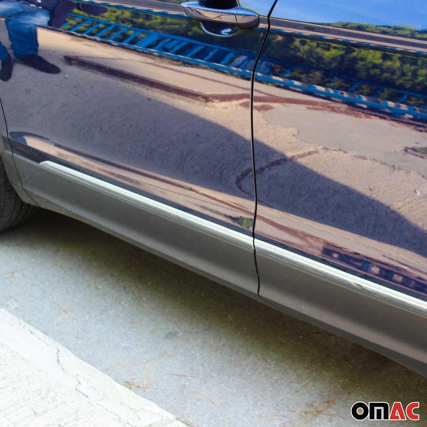 OMAC Side Door Trim Skirt Garnish for VW Tiguan 2.gen 2018-2022 SWB Pre-FL Stainless Steel 4X