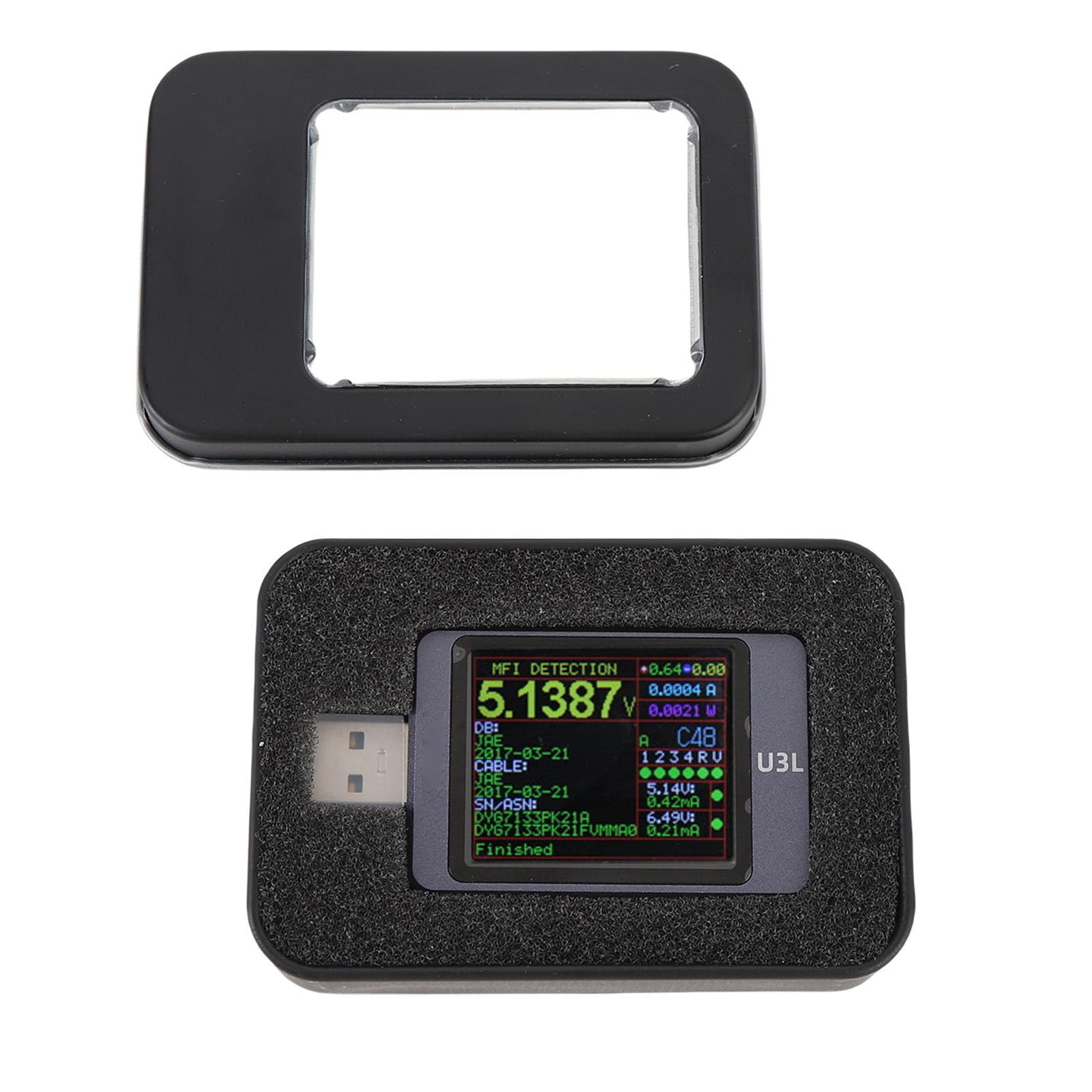 1,77 Zoll USB Power Tester, PD3.1 EPR AVS TBT4 Aluminiumlegierung USB-Leistungsmultimeter, 4 bis 28 V 5A Bereich, für professionelle Leistungsanalyse
