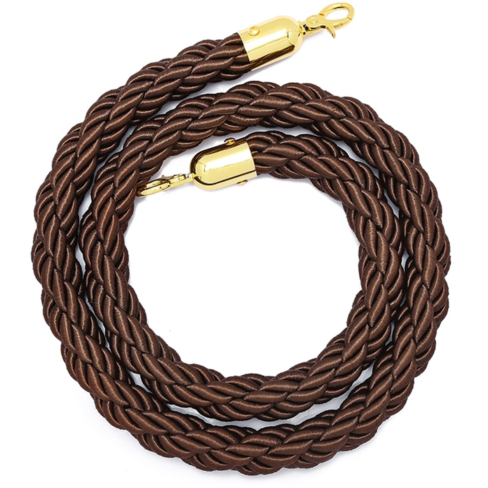 ZBBGTJK Crowd Control Rope with den Hooks Braided Hemp Queue Ber for Line Management and Stylish Stanchion Rope for Events and Exhibitions (#5 9.8ft)