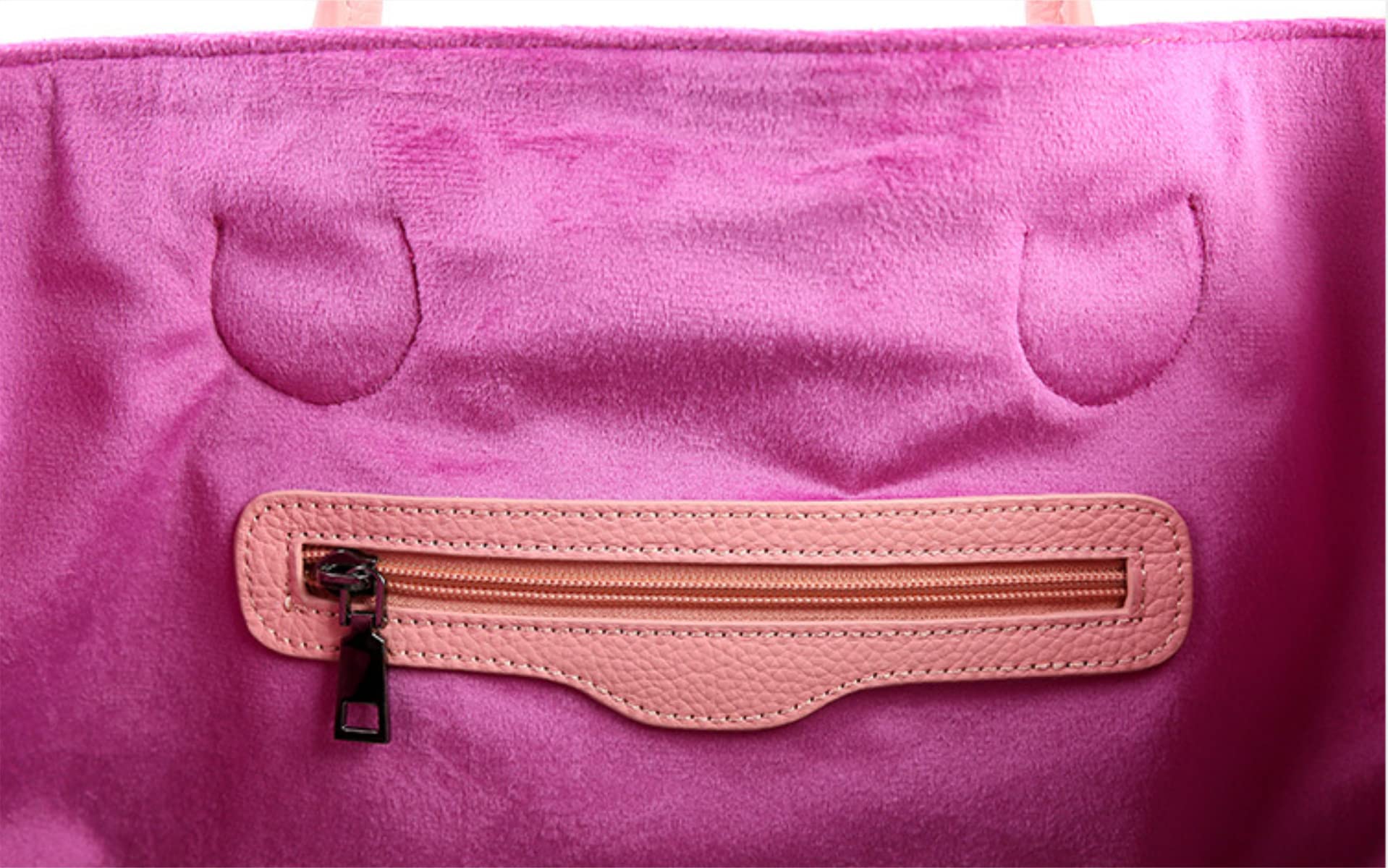 Bolso de mano de piel auténtica, color marrón, grande, bolso de viaje para mujer, Rosa encendido, Large