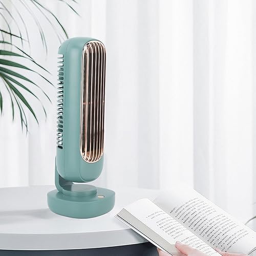 Miniatura 5 de TOPINCN Ventilador de mesa Torre Pequeño Escritorio Carga Ventilador de Mesa de Oficina Doble Circulación de Aire USB Recargable 3 Velocidad de