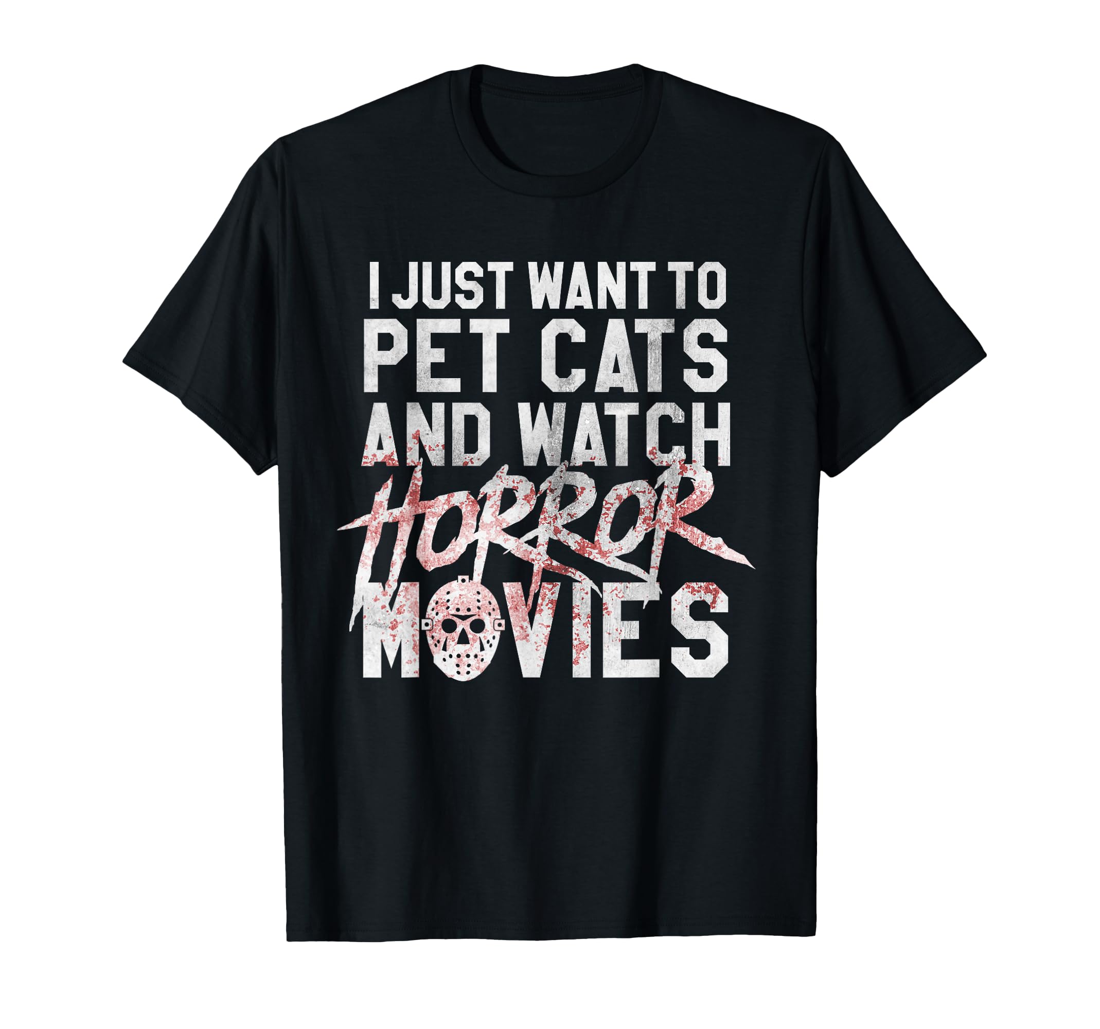 Funny Horror Movie Fan - Halloween Cat Lover Gift Men Women T-Shirt
