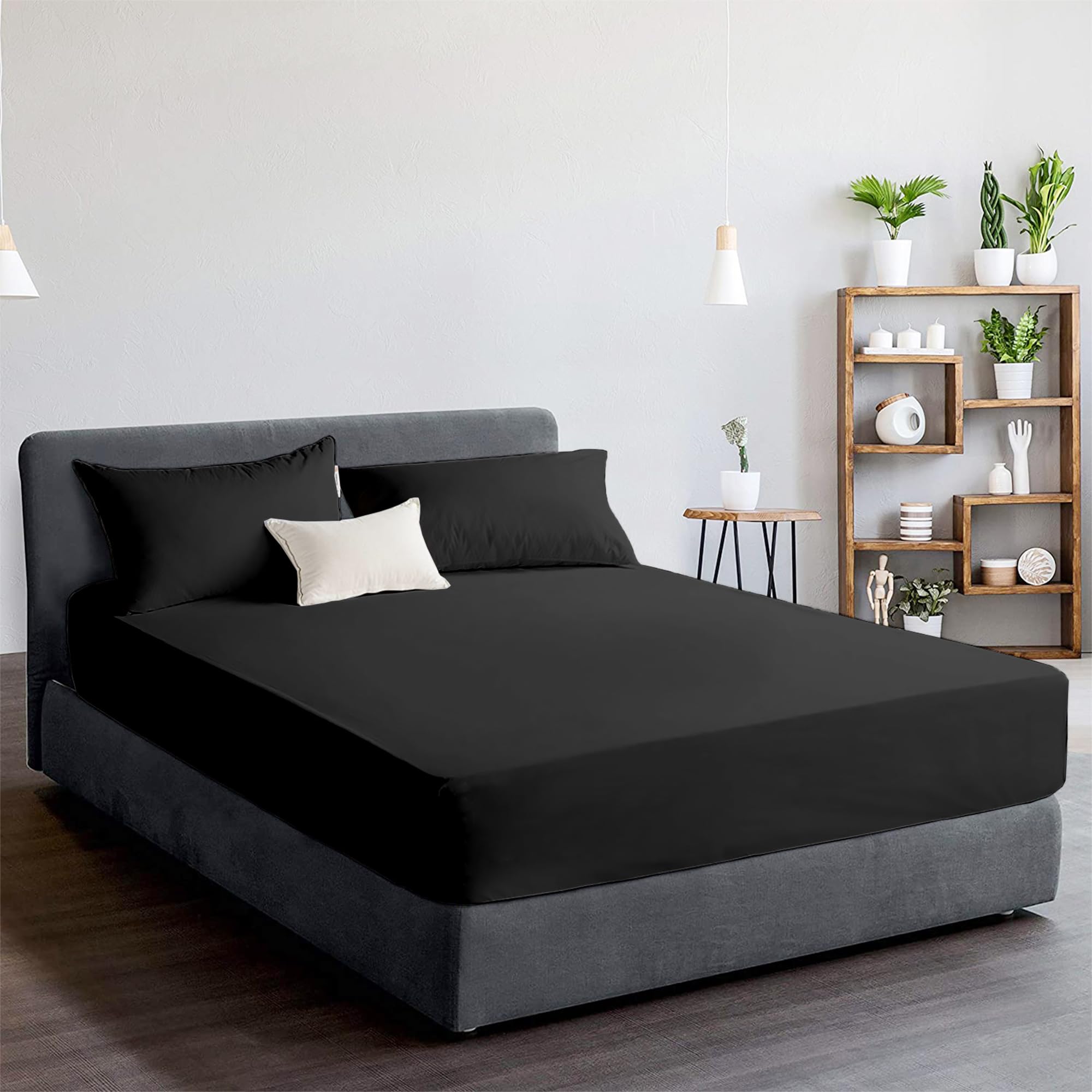 Ray Bedding 100% Egyptian Cotton 400 Thread Count Single Fitted Sheet 25cm Deep Pockets for Single Bed, Super Soft Luxury Egyptian Cotton Bed Sheets — image 1