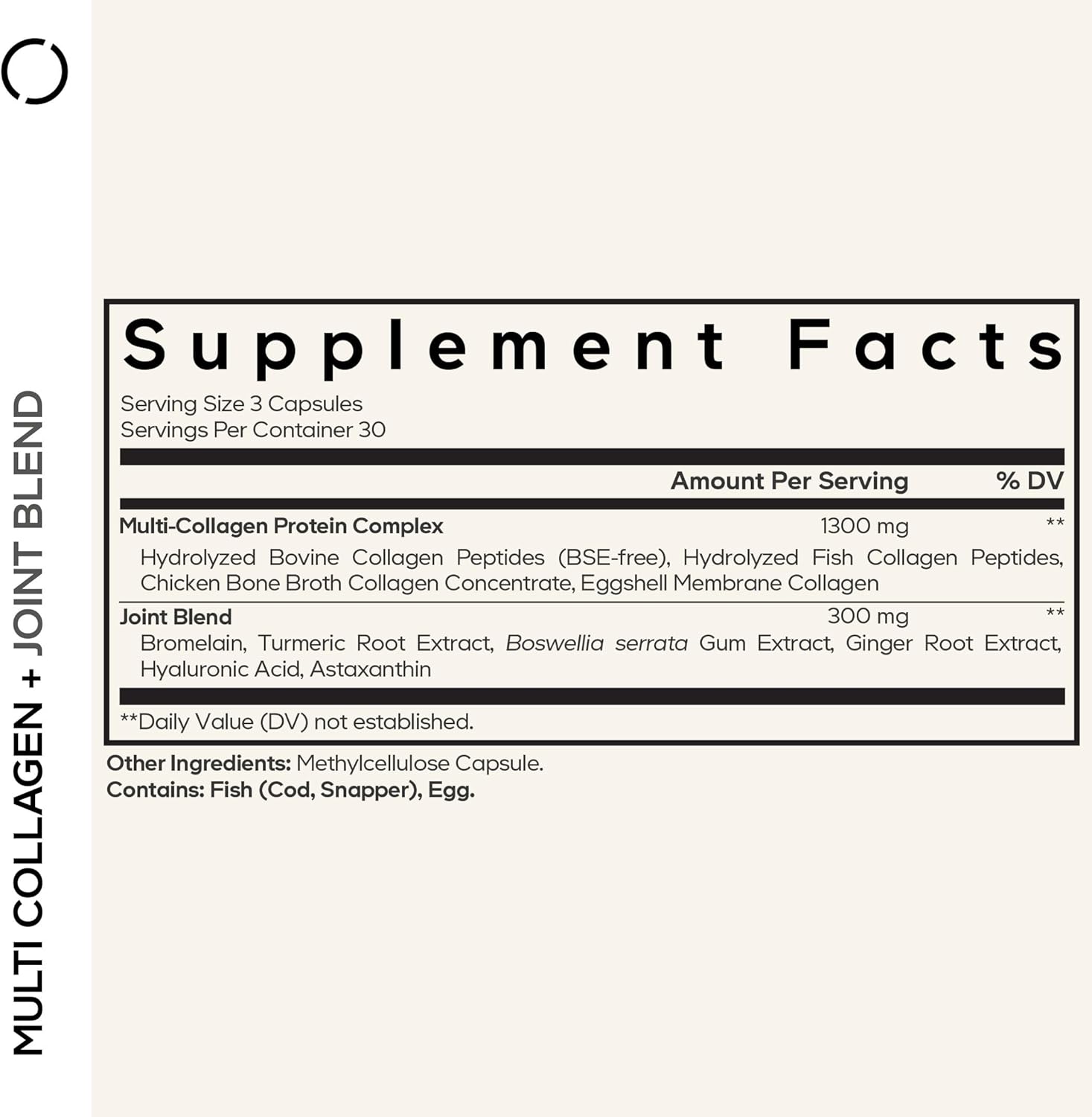 Codeage Multi Collagen Protein + Joint Blend Supplement, Hyaluronic Acid, Bromelain, Turmeric, Ginger, Boswellia, Astaxanthin - Hydrolyzed Bovine Collagen - 5 Collagen Types - Non-GMO - 90 Capsules - Image 2