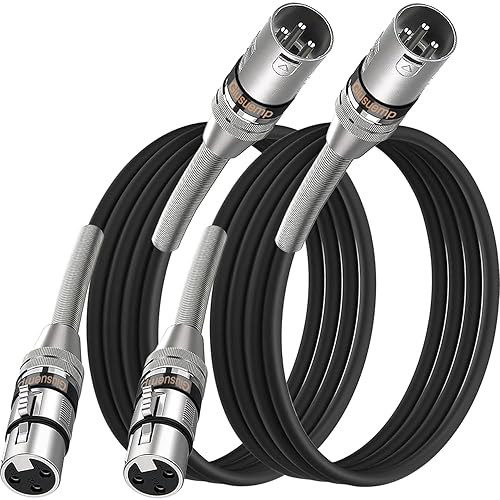 Miniatura 8 de Giusuemp Cable de micrófono XLR a XLR de 3 pies, cable XLR macho a hembra, cable XLR de micrófono blindado equilibrado de 3 pines, resorte de metal