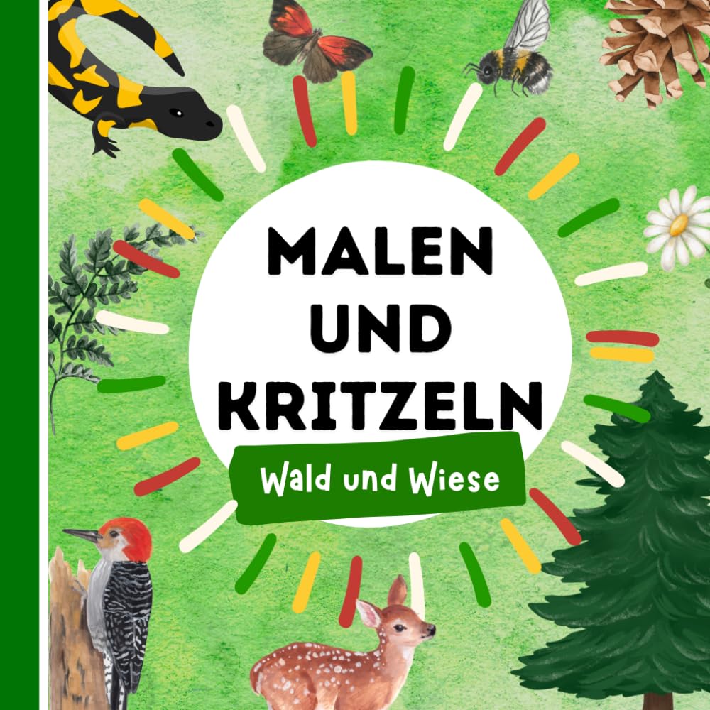 Malen und Kritzeln: Wald und Wiese
