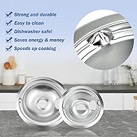 Vista 3 de Moldes de goteo Chrome Range compatibles con GE, Hotpoint y Kenmore Electric Stove - Reemplazo para WB31T10010, WB31T10011