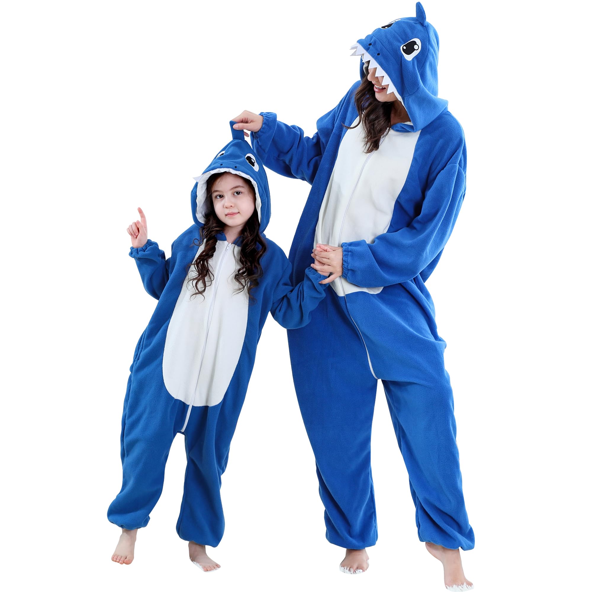 Unisex Tier Eltern Kind Kapuzen Cosplay Pyjama Ganzkörper Overall Halloween Gaming Schlafanzug Familienkostüm