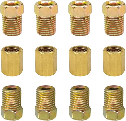 12pcs Brass Inverted Flare Brake Line Fittings Assortment - 3/8