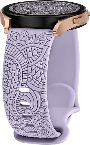 TOYOUTHS Bandas de mandala grabadas florales compatibles con Samsung Galaxy Watch 6Watch 5Watch 4 Band 1.575 in 1.732 in, correa deportiva de