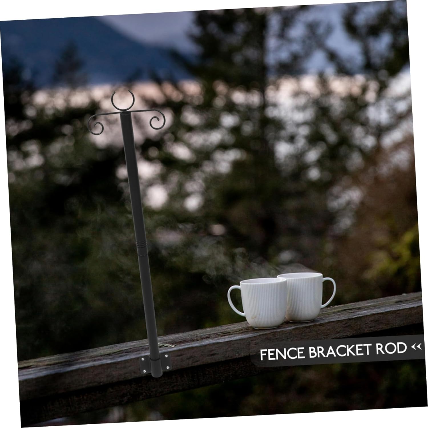 2sets Outdoor Hanging Light String Support Rod and Bird Feeder Pole for Patios Gardens and Yards Effortless Installation and Resistant Design