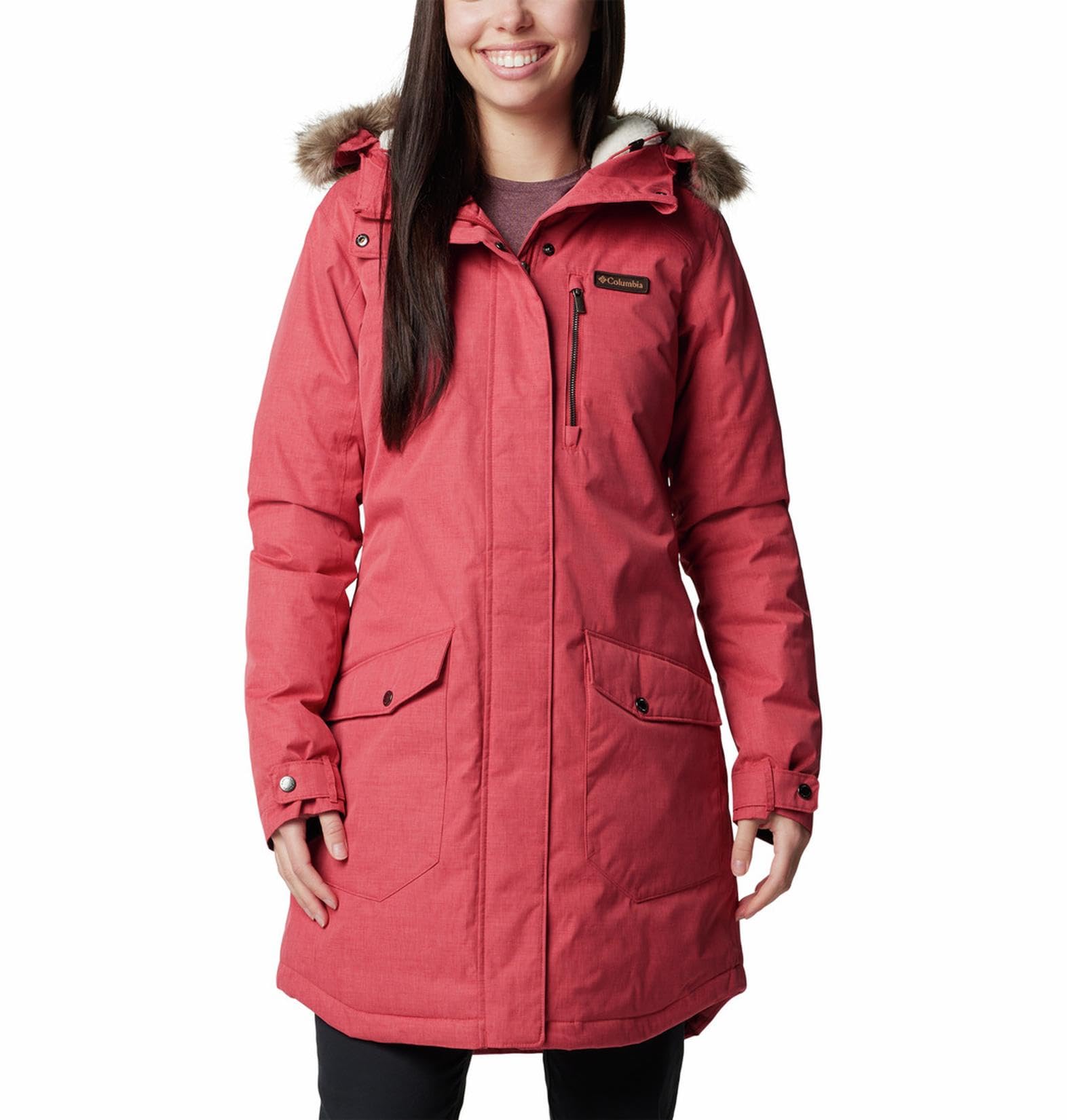 ColumbiaWomens Suttle Mountain Long Insulated Jacket, Daredevil, L