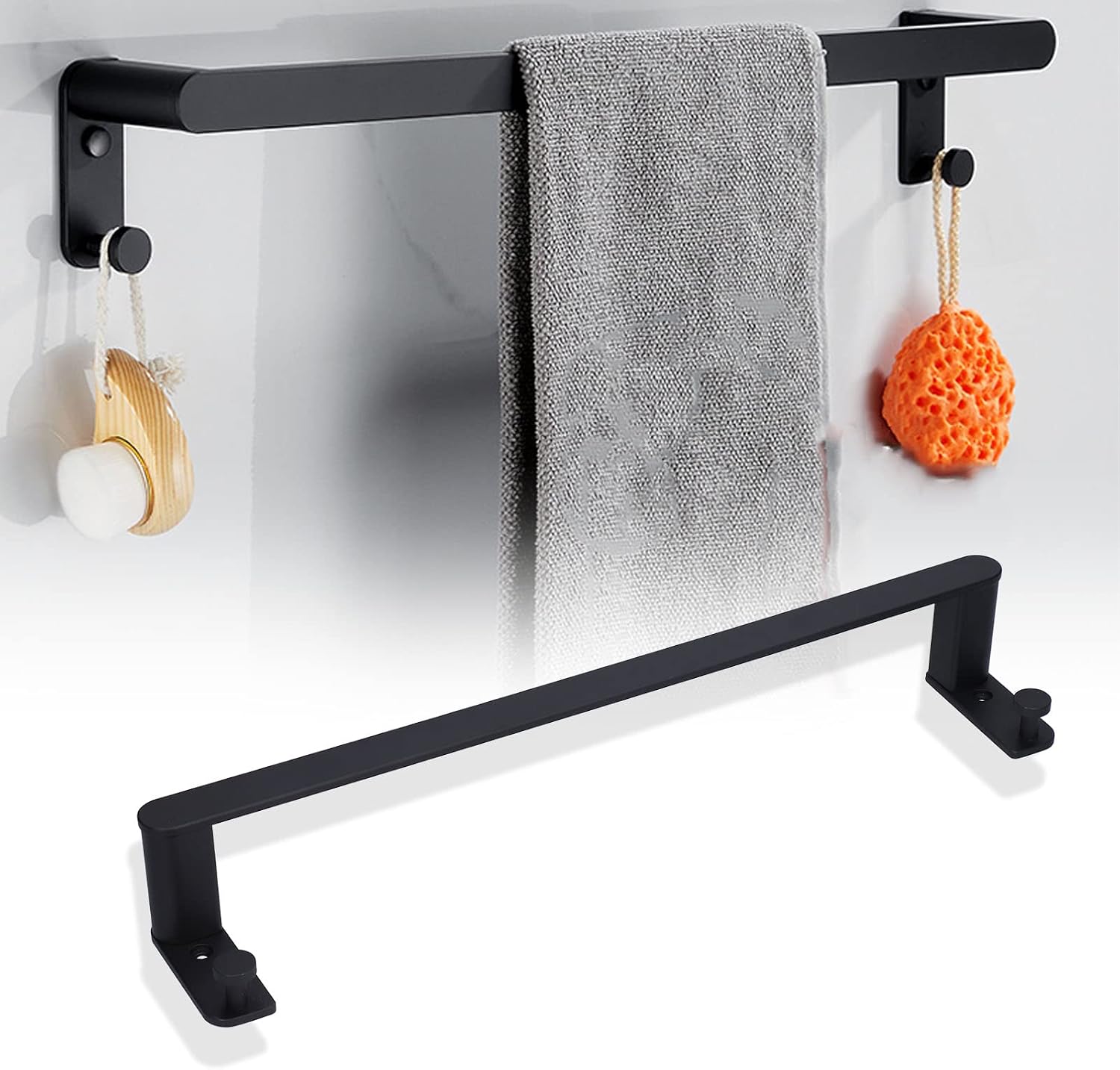 Wall Mounted Towel Rack, 20 Inch, Aluminum Alloy, Bathroom Kitchen Hardware with Installation Kit