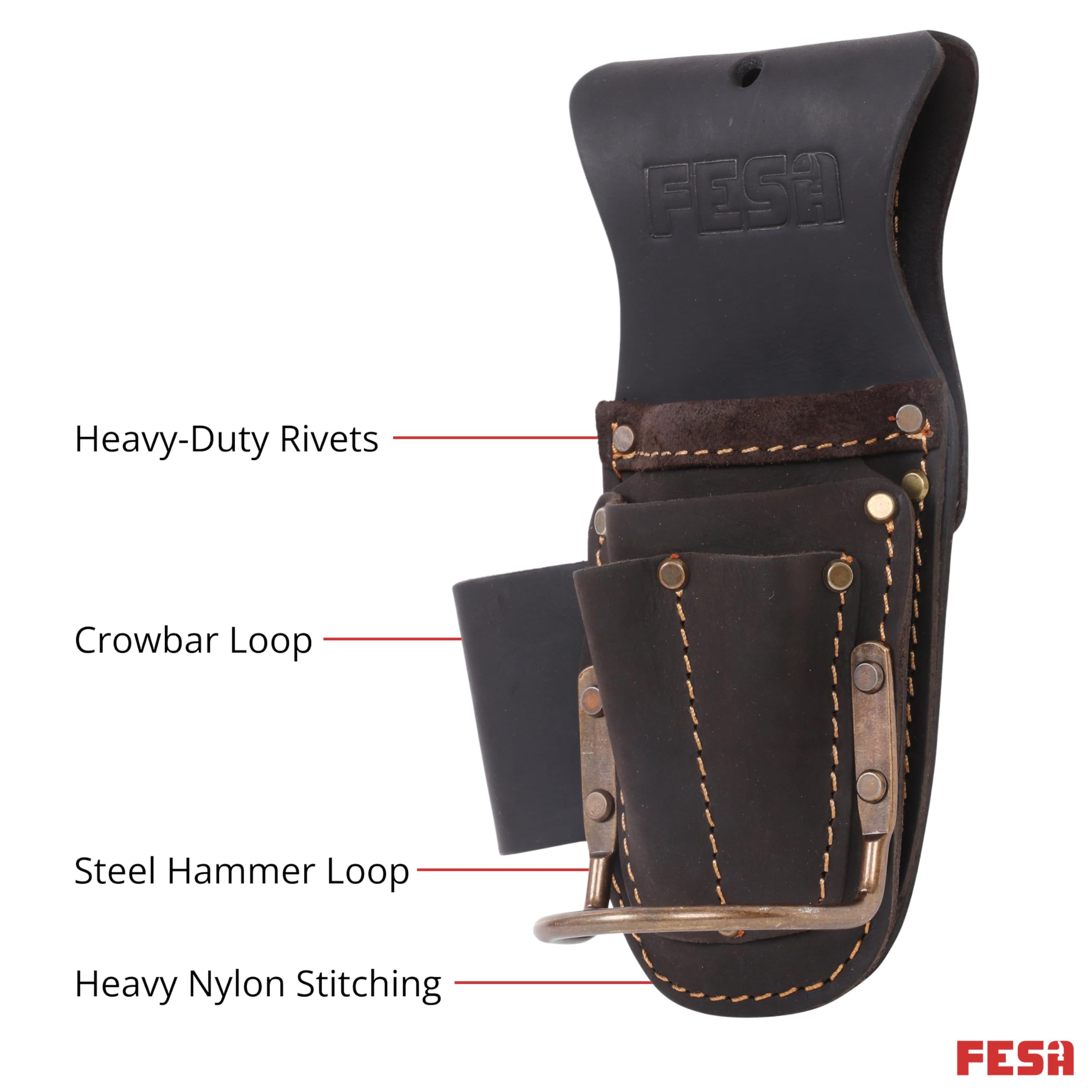 FESA Cintura portautensili per martello, multitool, pinze e martelli, con tasche per punte da trapano o pennarelli, custodia resistente per piccoli attrezzi per falegnami, clip su qualsiasi cintura