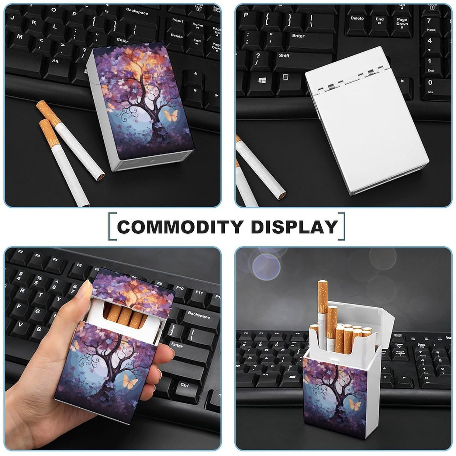 Flower Butterfly Tree Cigarette Case Waterproof Plastic Cigarette Box image 5