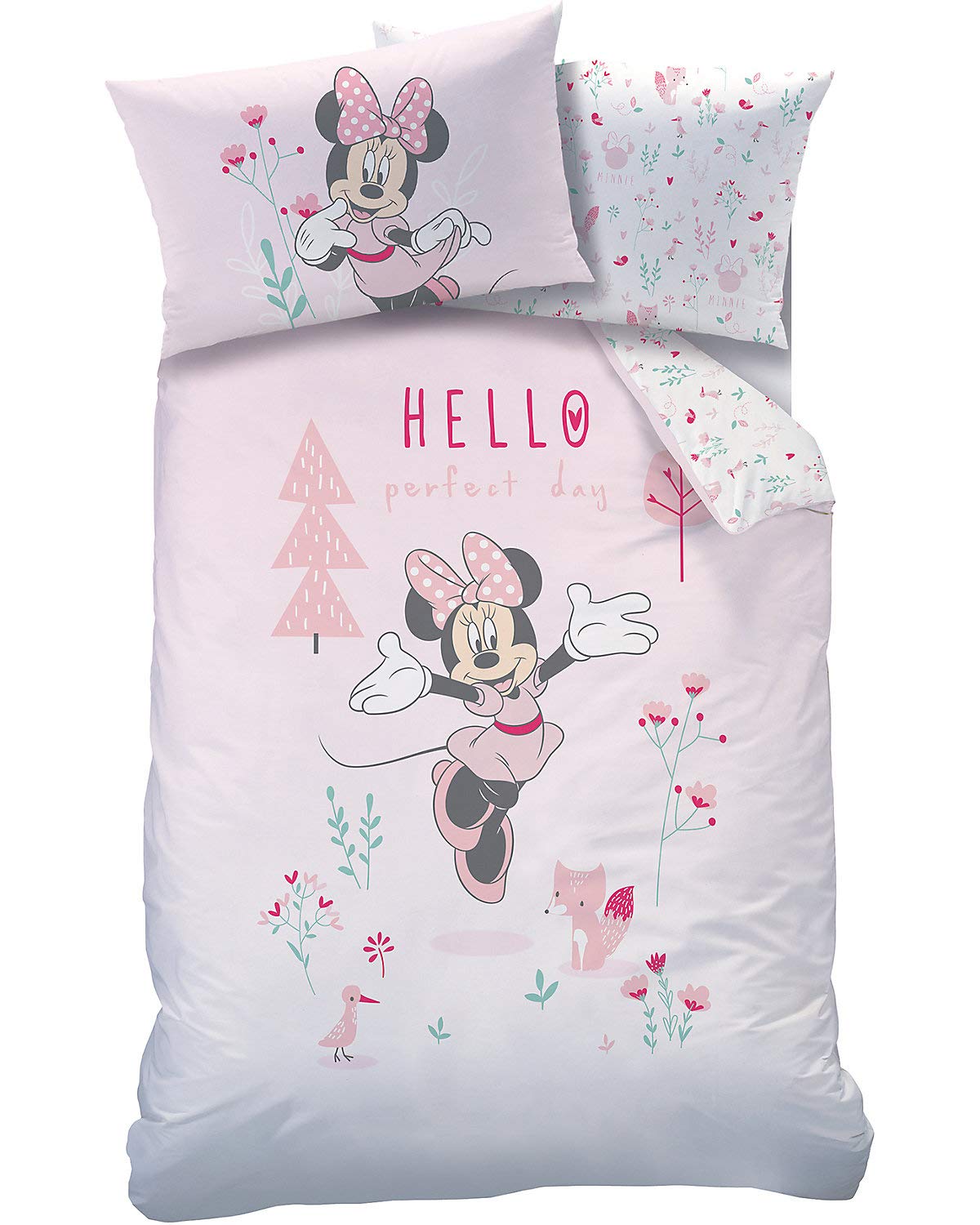 Parure de lit bébé Disney Mickey et Minnie, l'ensemble de lit 40x60 et 100x135 cm haute qualité