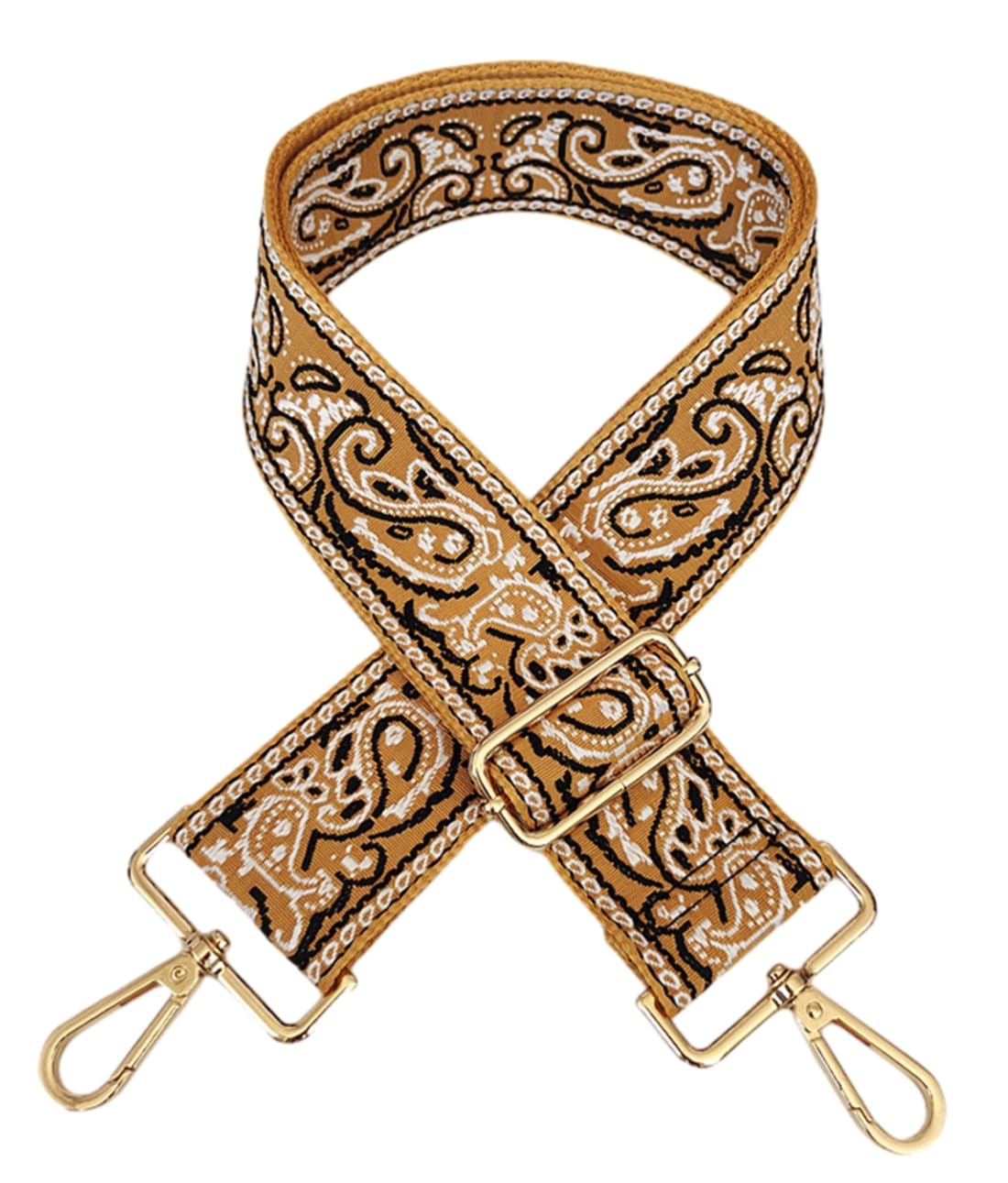 Zhiheng 1pc Adjustable Strap Replacement 2in Wide Paisley Jacquard Belt Purse Charms for Crossbody Guitar Camera Bag