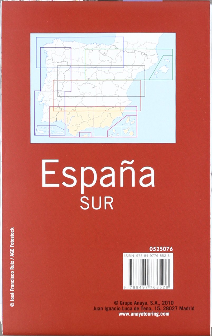 Mapa de carreteras 1:340.000 de España Sur - Andalucía y Canarias (desplegable) (Mapa Touring)