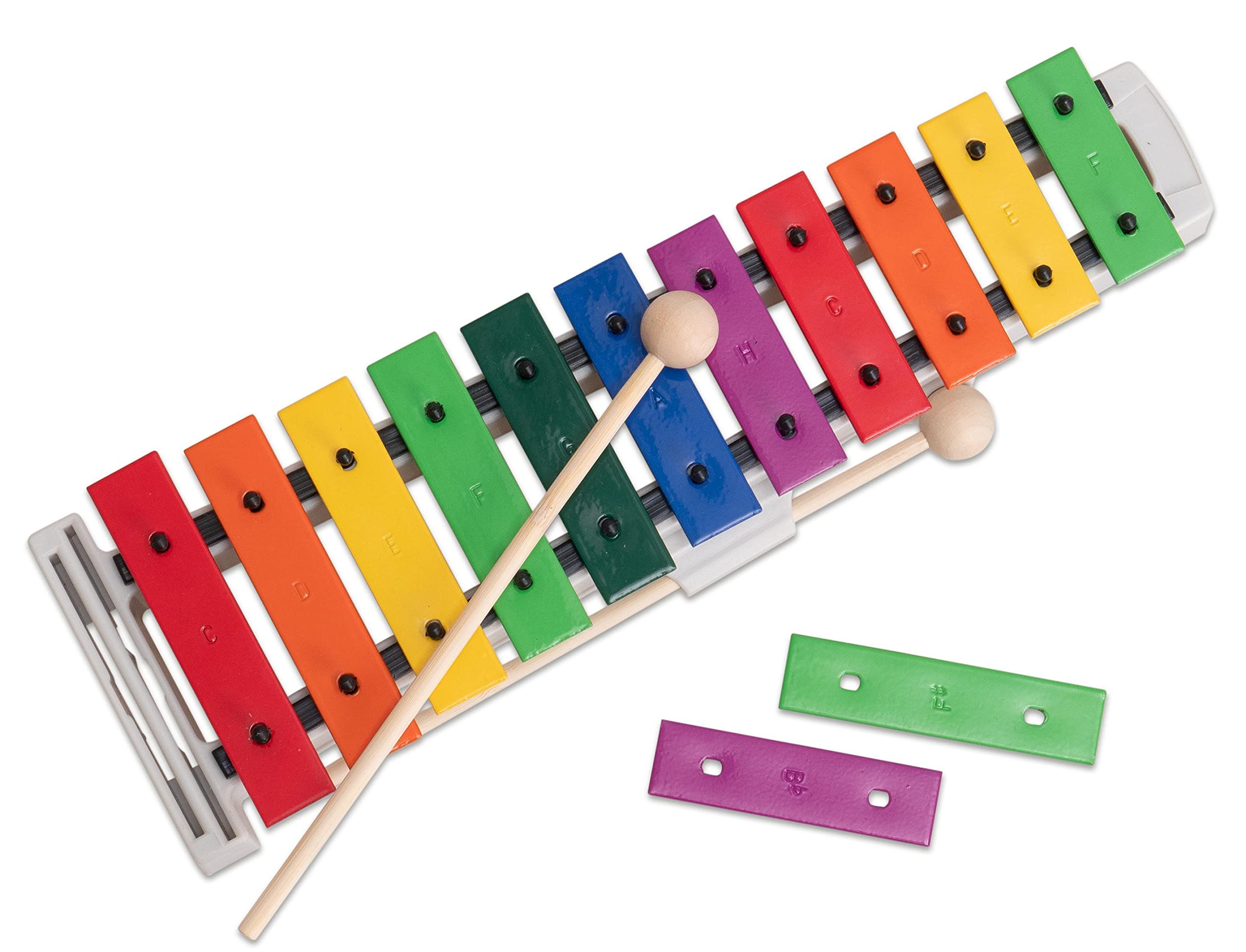 Betzold Sopran-Glockenspiel, bunte Metall-Klangplatten Musikinstrument für Lernende