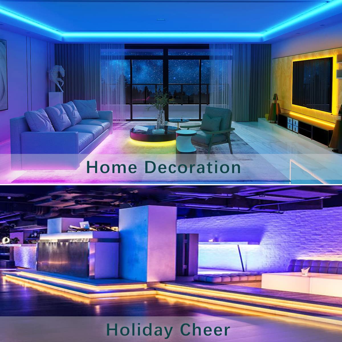 12V 5 in 1 Chip LED Streifen RGB+CCT, RGB + Weiß + Warmweiß (2800K bis 6500K) RGBCW 5M Mischfarben Strip Lichtband IP20 300 LEDs Band Lichtleiste Leiste
