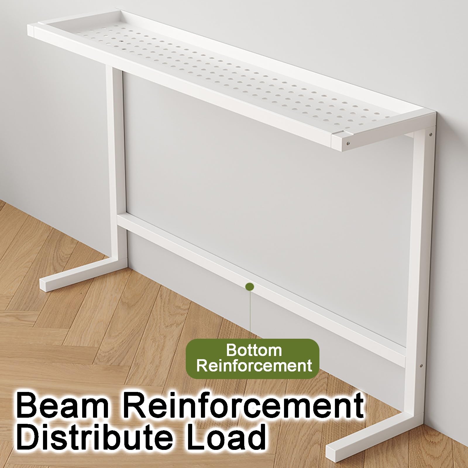 Meuble Radiateur Cache Radiateur Console Étroite Panneaux Respirants Support Métallique pour Salon Bureau Couloir(Black,100x100x20cm/39x39x8in)