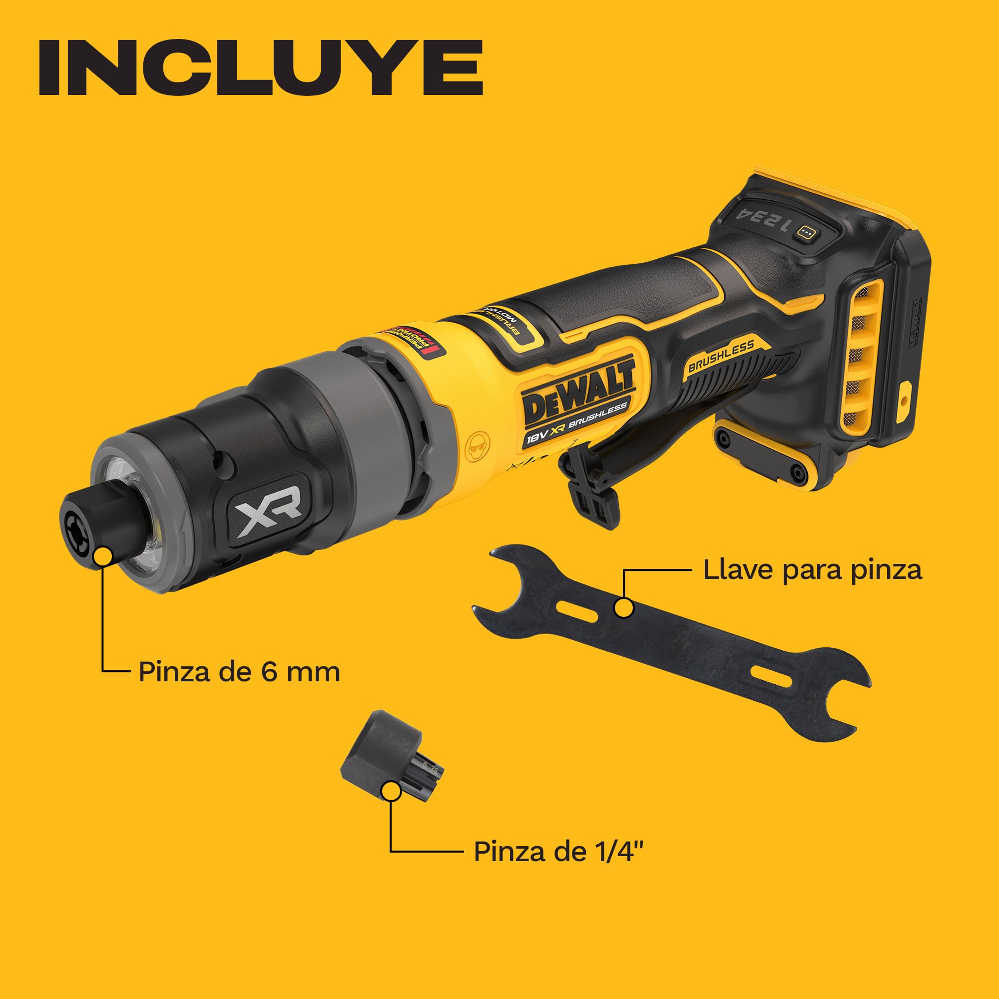 DEWALT Amoladora recta compacta Brushless 18V XR, DCG420N-XJ