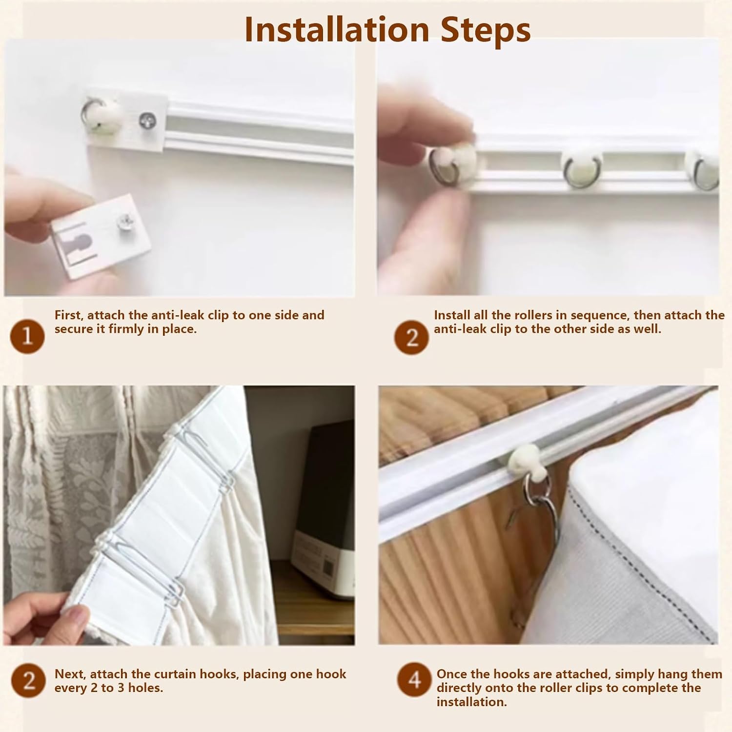Under Sink Curtain for Kitchen, No Drill Self-Adhesive Track Sliding Rail, Sheer Lace Fabric Cabinet Skirt, Dust-Proof Shelf Cover for Pantry & Wardrobe