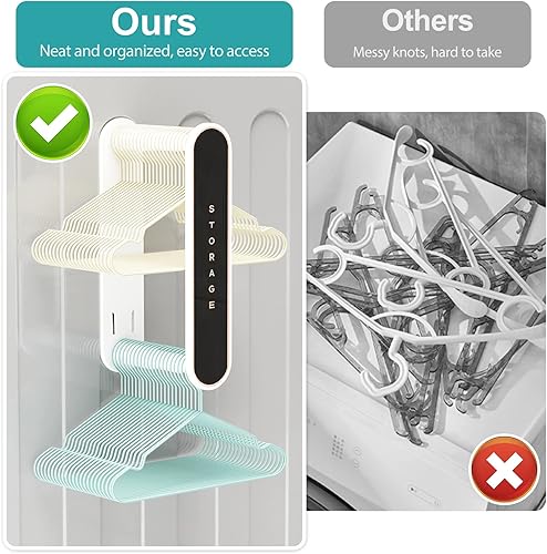 Miniatura 4 de AVSAMOQ Estante de almacenamiento para colgar colgar en la pared, organizador de ropa elástico para lavadora, apilador, organizador de percha