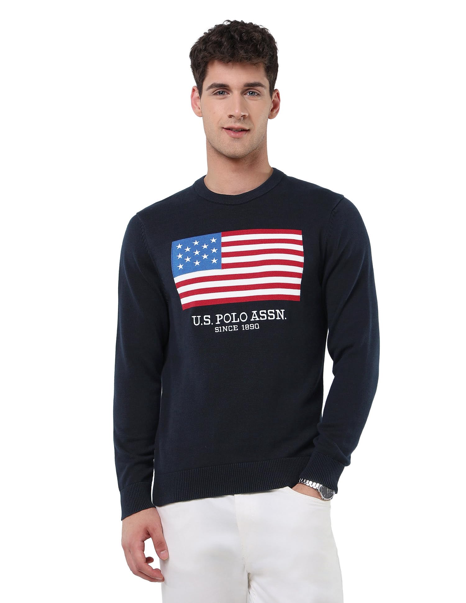 u.s. polo assn. U.s.Polo Association Men's Brand Patterned Knit Regular fit Sweater-picture-14