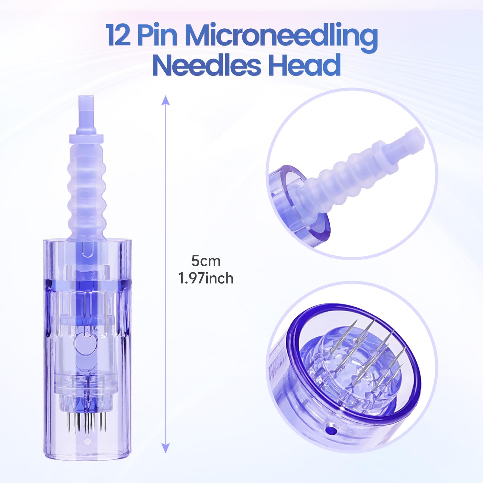 Yofuly 12 Pin Microagujas Agujas Dermapen, Dermapen Agujas Microagujas de Slot Baioneta para Derma Pen Ultima A6 Elétrica,10pcs