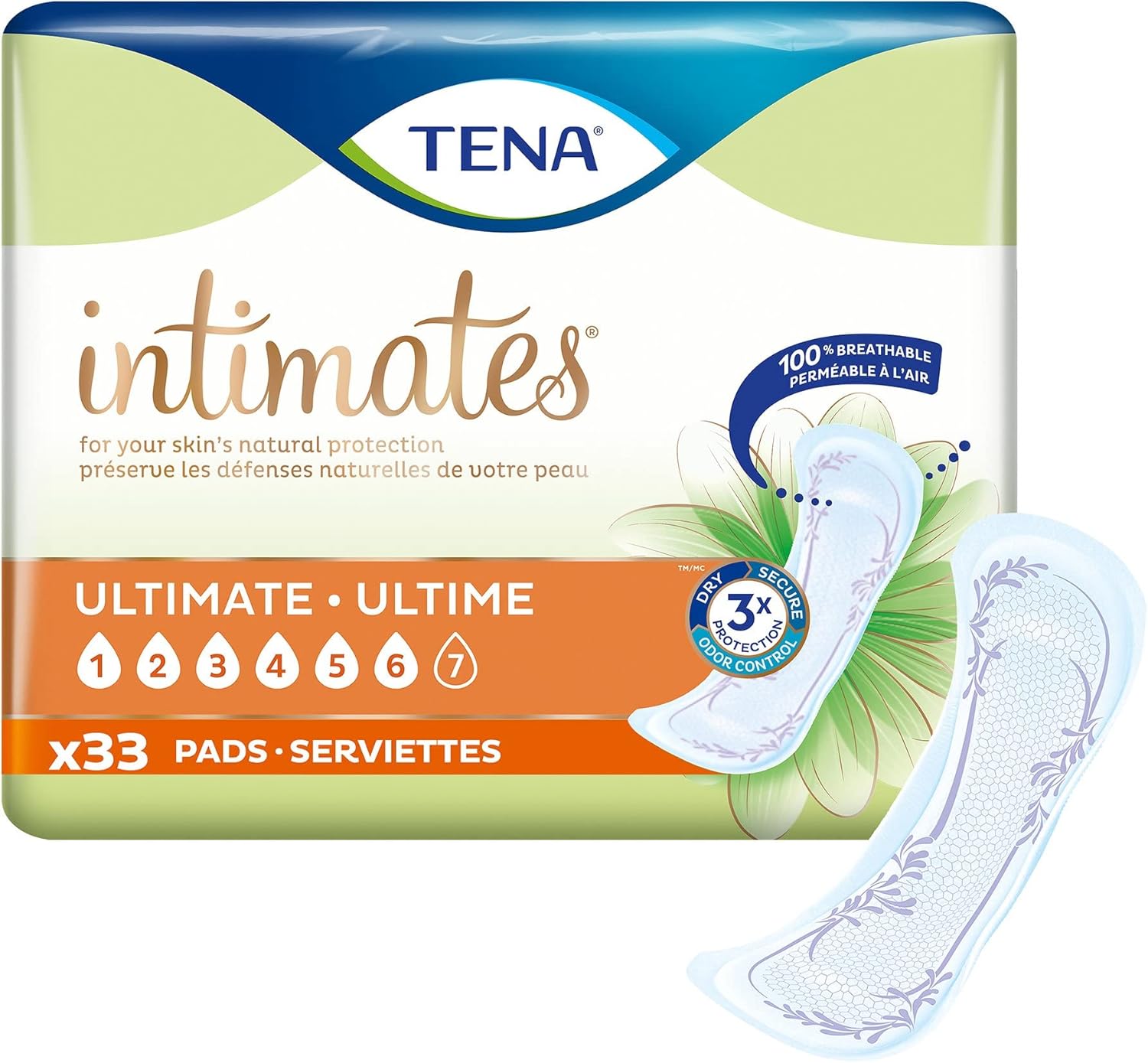 TENA Intimates Ultimate Pads, Heavy 16 Inch Bladder Control Pads, 54305 Pack of 33