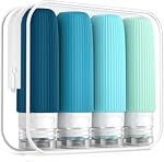 Kit Frascos Silicone Viagem 4 Peças Antivazamento para Shampoo e Cosméticos (Verde)