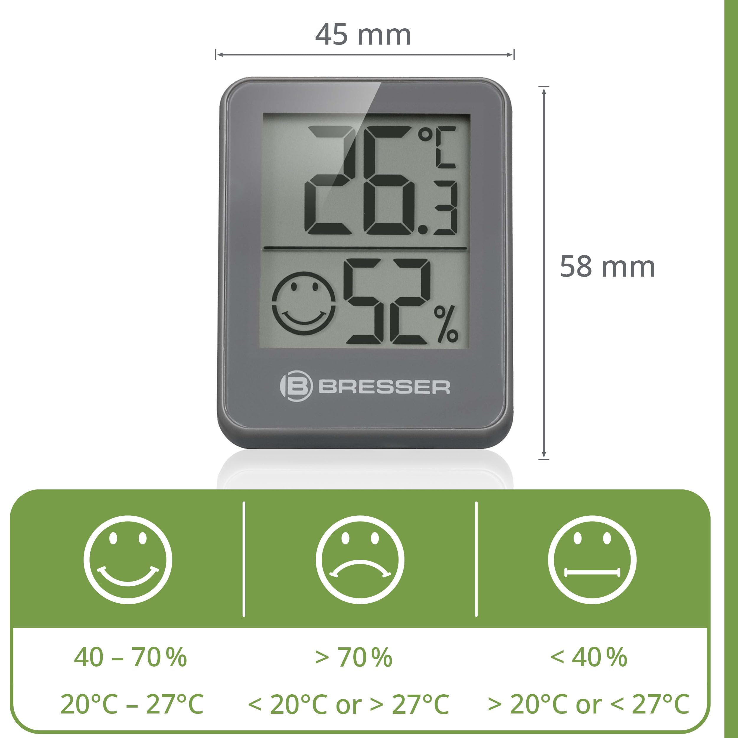 Bresser Capteur Thermo-Hygromètre Extérieur Sans Fil, Capteur de Température et d'Humidité pour Station Météo, Écran LCD, Compatible avec plusieurs modèles Bresser