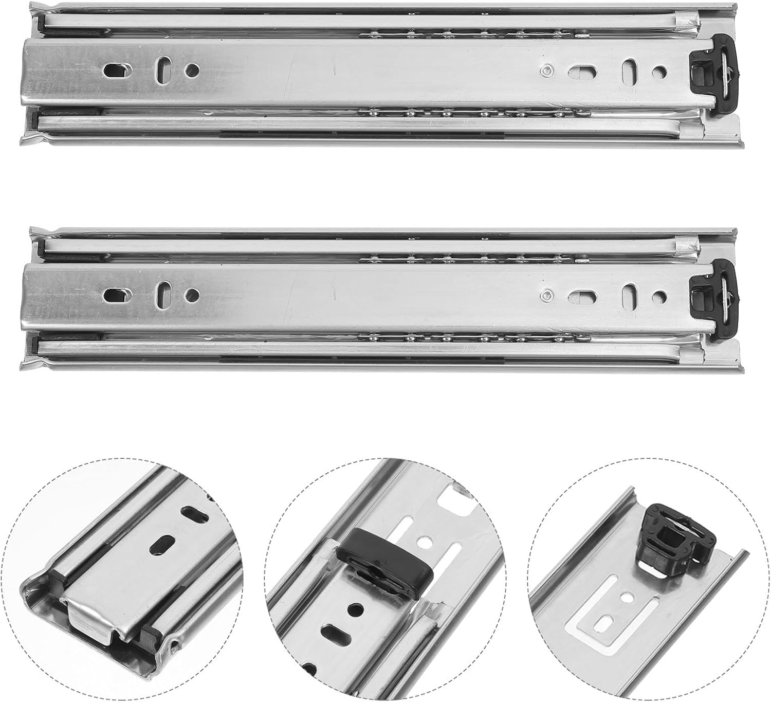 10-inch Stainless Steel Side Mount Drawer Slides, Full Extension Ball Bearing Drawer Runners for Toolboxes and Cabinets, Heavy Duty Sliding Rail Brackets, 2pcs Set