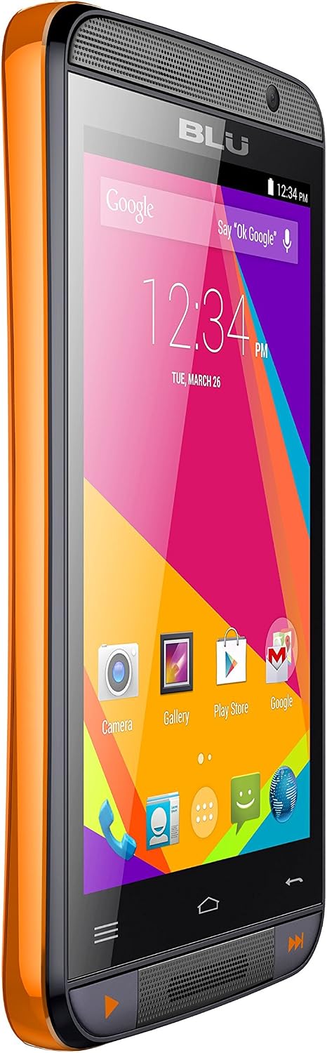 BLU Dash Music II Android 4.4 KK, 3.2MP/VGA - Unlocked (Orange)