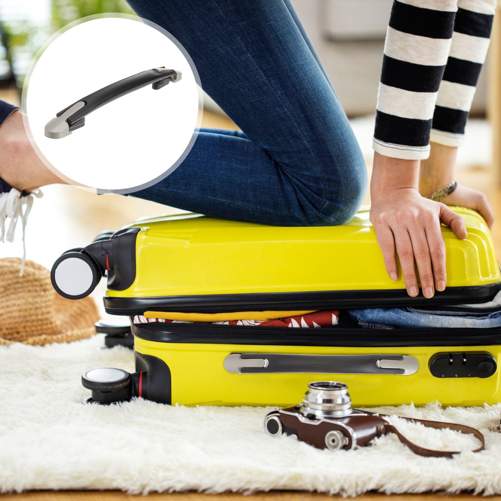 DOITOOL Lot De 2 Poignées De Valise De Rechange - Universelles Et Faciles à Installer - Pour Valises Cabine Et Bagages