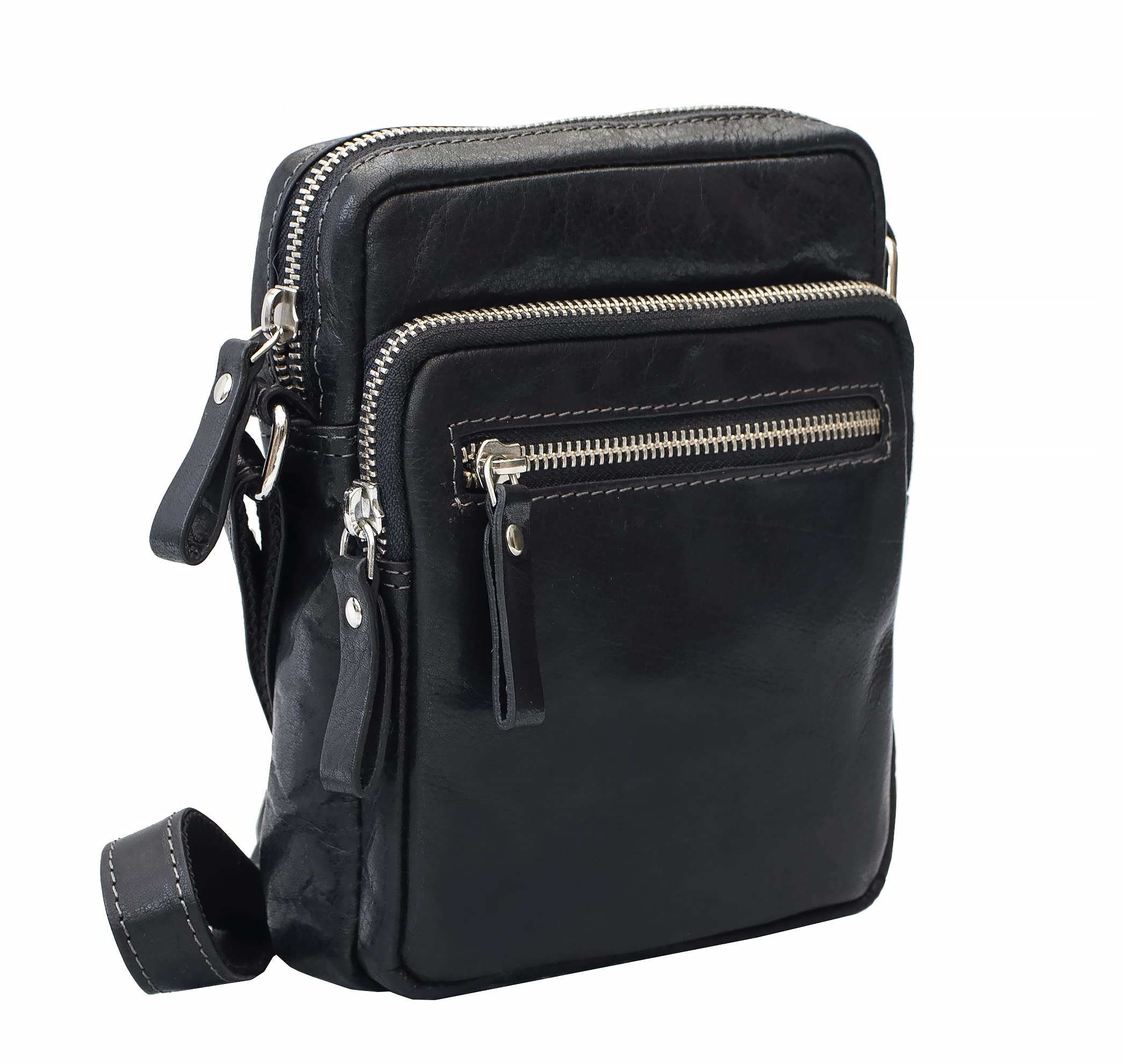 Prime Hide Men's Milano Small Leather Flight Crossbody Bag