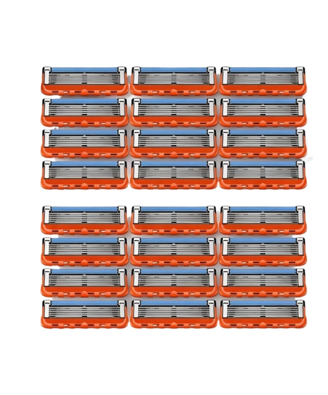 La maquinilla de afeitar de seguridad manual de 5 hojas for hombres cuenta con 6 capas de hojas de acero inoxidable e incluye de 4 a 24 cabezales(24 Blades)