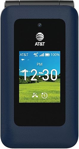 AT&T Cingular U1030AA 6723D Flex 2 Prepago 4G LTE Flip Phone, cámara de 2MP, Android, azul marino clásico, Carier bloqueado a