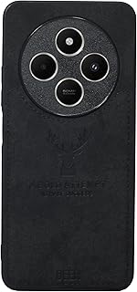 جراب حماية من قماش منقوش مصنوع من البولي يوريثين المقاوم للحرارة بتصميم ديجيتال ناعم الملمس ومقاوم للأوساخ ومضاد للصدمات والبصمات، واقي للموبايل بالكامل مناسب لموبايل أوبو رينو 12F، أسود