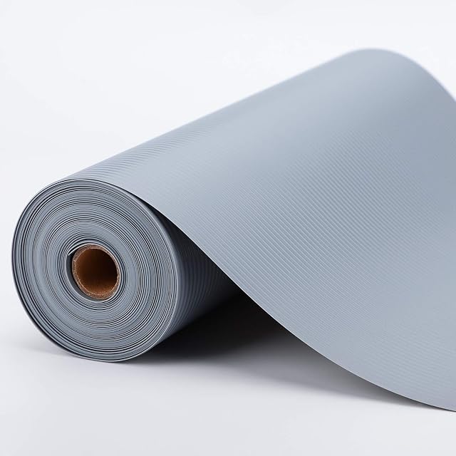 Drawer Liners, Anoak 17.5 X 240 inch (44.5*610cm) EVA Non-Slip Shelf Liner Washable Fridge Liners, Non-Adhesive Cupboard Liners for Pantry Cabinet, Kitchen Drawer, Bathroom Shelves, Shoe Rack(Grey)
