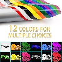 Vista 5 de Vinilo de transferencia de calor, 12 hojas de 12 x 10 pulgadas para planchar 3D en HTV compatible con Cricut, vinilo de transferencia de calor