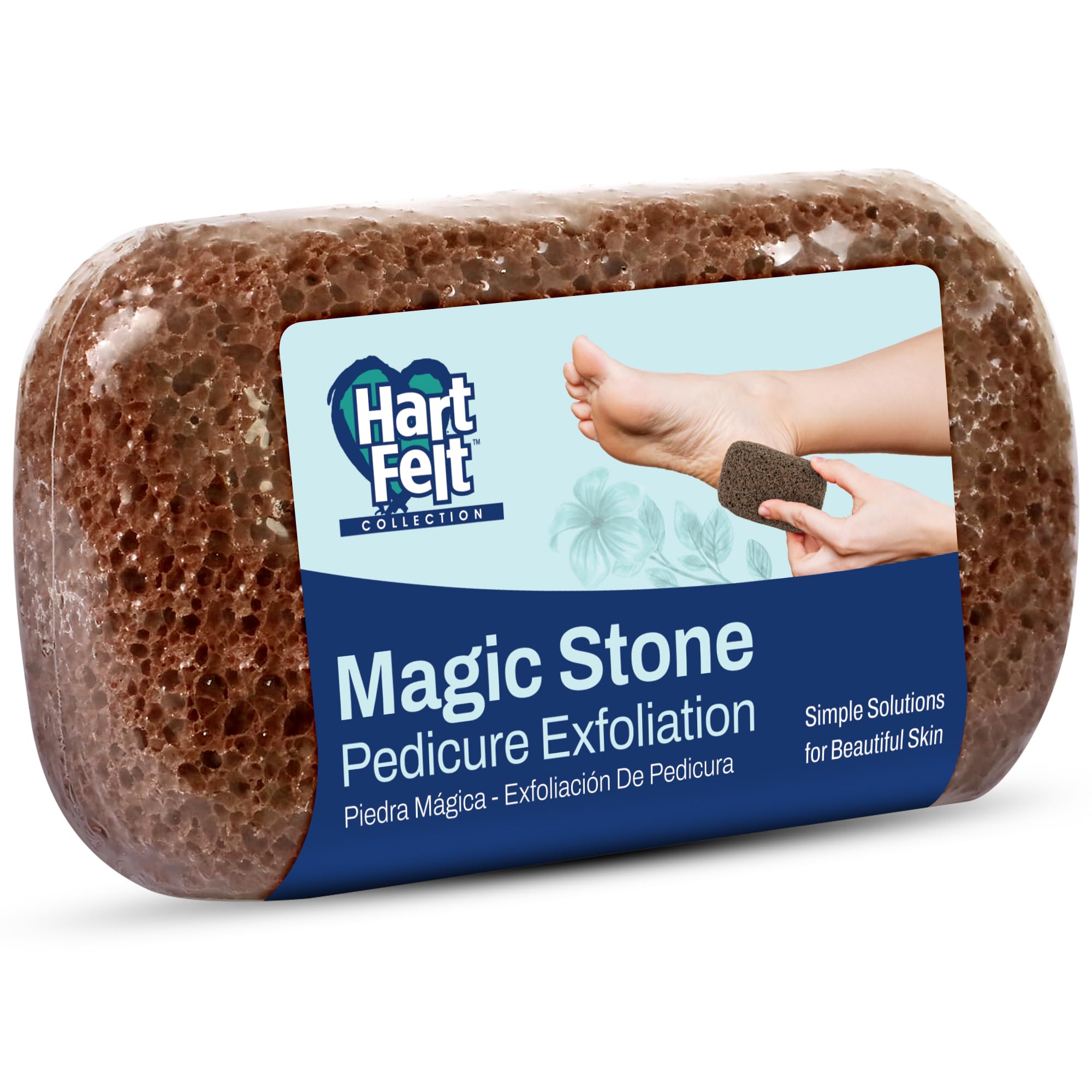 Hartfelt Magic Pumice Stone for Feet Callus Removal | Easy to Use Foot Scrubbing Stone for Removing Dead Skin from Heels, Toes, and Feet | Chemical-Free Foot Exfoliator - Pedicure Essential