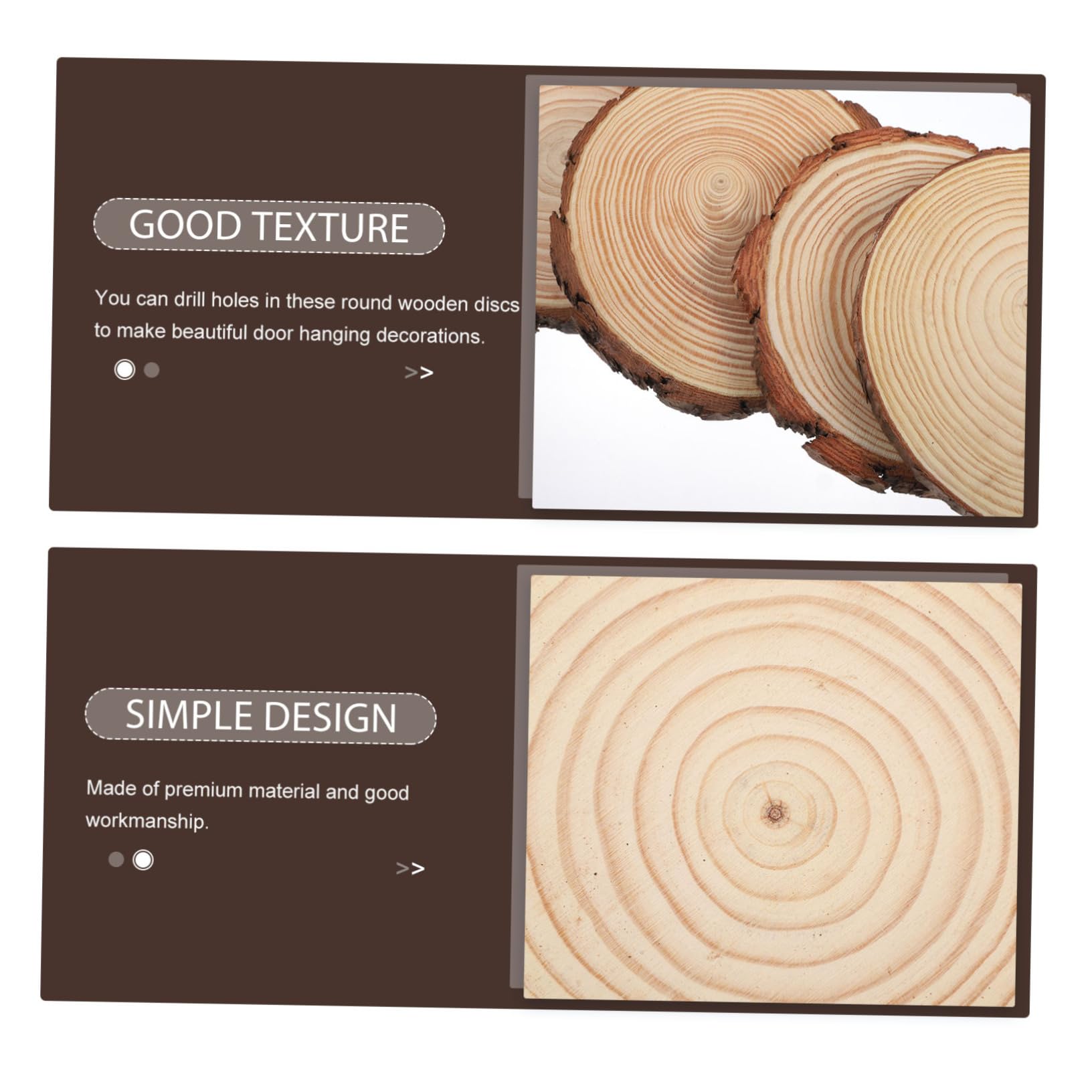8stücke Unbehandelte Holzscheiben Runde Holzstücke Für -handwerksprojekte Für Hochzeiten Und Festliche Dekorationen
