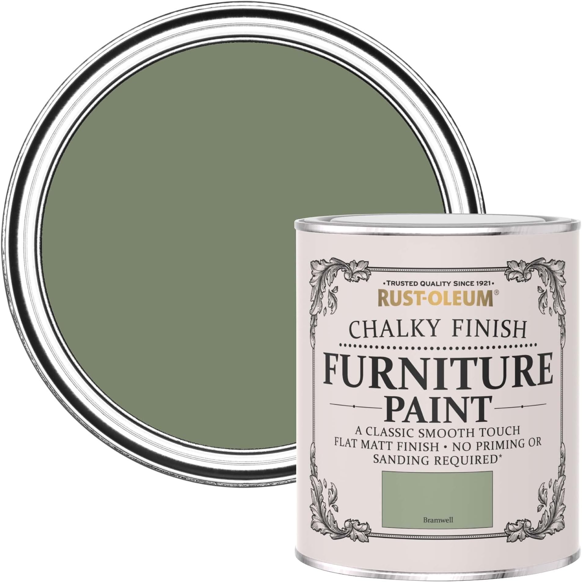 Green Upcycled Furniture Paint in Chalky Finish - Bramwell 750ml