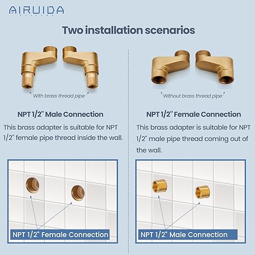 Vista 78 de Airuida Grifo de cocina de níquel cepillado para montaje en pared, boquilla de 8 pulgadas, montaje en pared, grifo de fregadero de lavandería