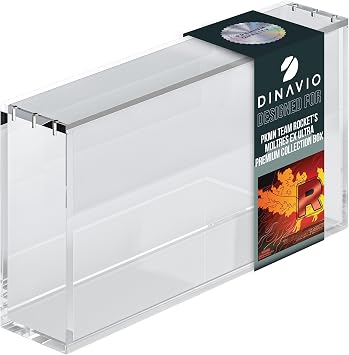 Dinavio Crafthouse Acrylic Display Case for Team Rockets Moltres ex Ultra-Premium Collection UPC with Magnetic Lid 8 + 5mm Acrylic with 5x3mm Magnets - Compatible with Moltres UPC Moltres UPC Case