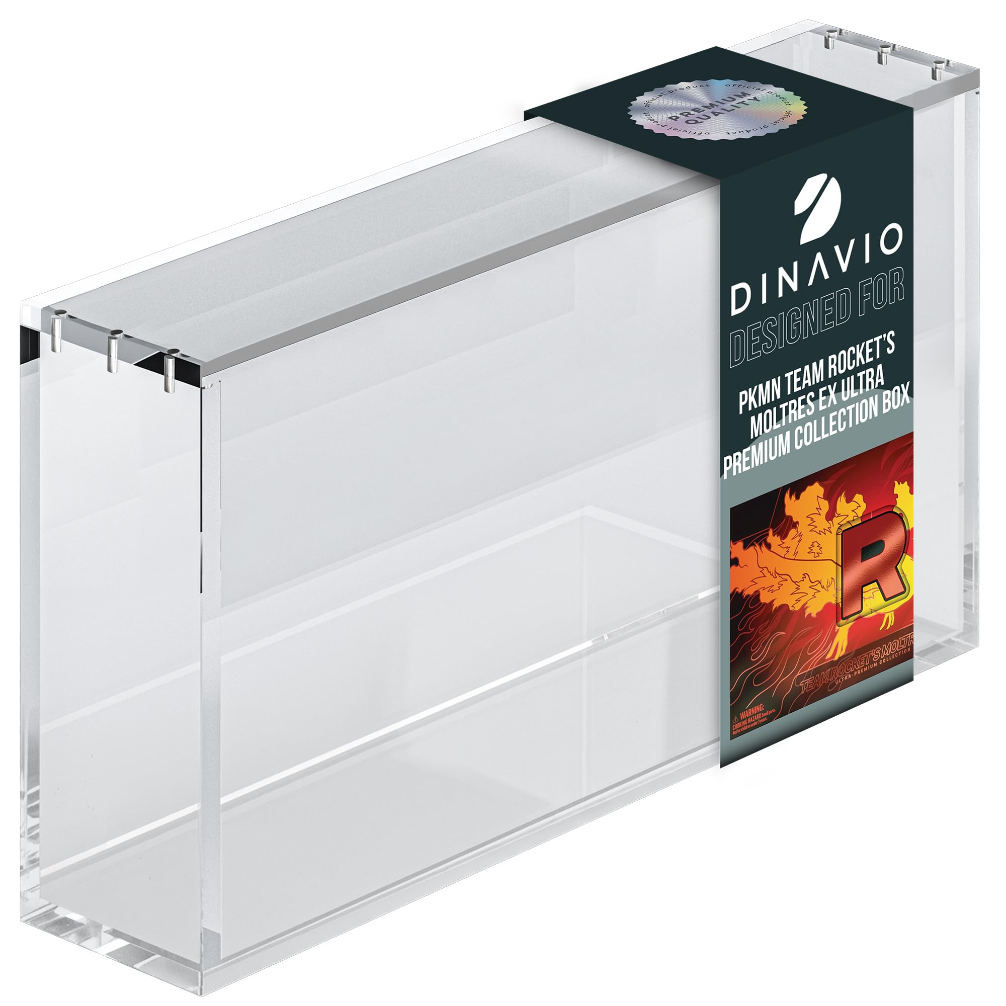 Photo 1 of Dinavio Crafthouse Acrylic Display Case for Team Rocket's Moltres ex Ultra-Premium Collection UPC with Magnetic Lid 8 + 5mm Acrylic with 5x3mm Magnets - Compatible with Moltres UPC (Moltres UPC Case)