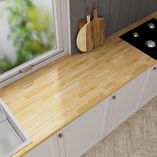 Miniatura 9 de Encimera de Bloque de Carnicero Tablero de Madera - Premium 3.98 pies, 47.76"x25"x1.5" Tablón de Madera Dura Sólida para Isla de Cocina DIY,