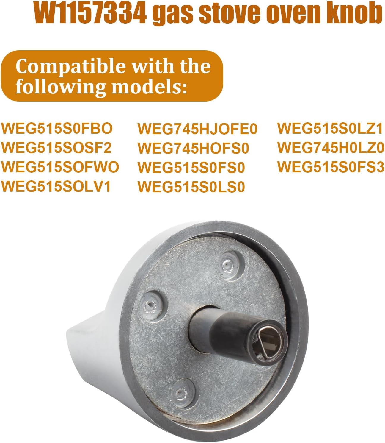 4-Pack Stove Knobs & Gas Range Oven Knob W11517334 - Stainless Steel Replacement for Whirlpool WEG515S0FB0/WEG745H0FS0, Replaces W11122869/W10850033 - Durable Gas Range Knobs